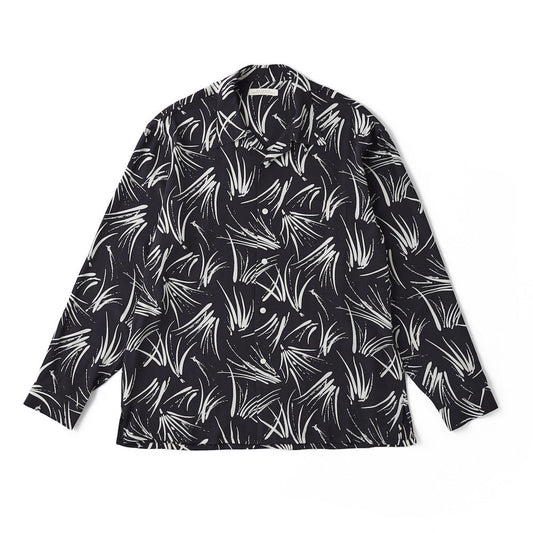 ORIGINAL PRINTED OPEN COLLAR SHIRTS(PINE NEEDLE)Long-sleeve