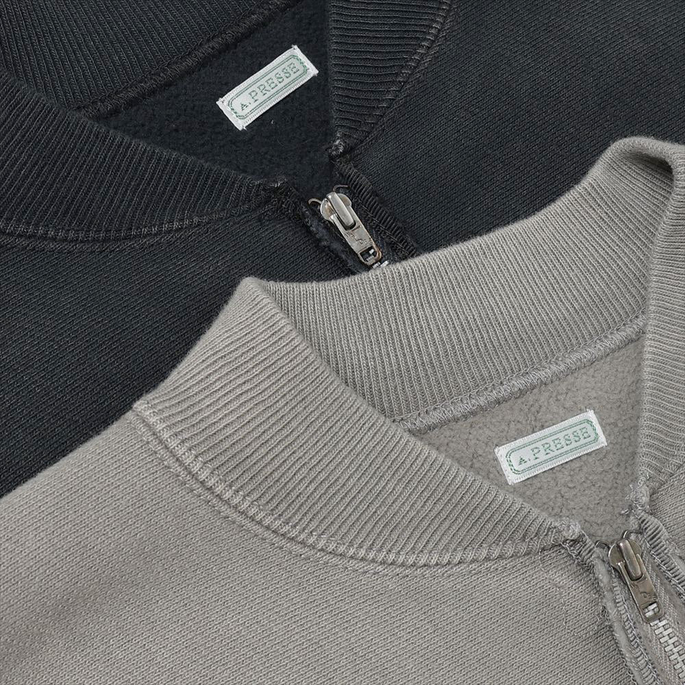 Vintage Half Zip Rib Collar Sweatshirt