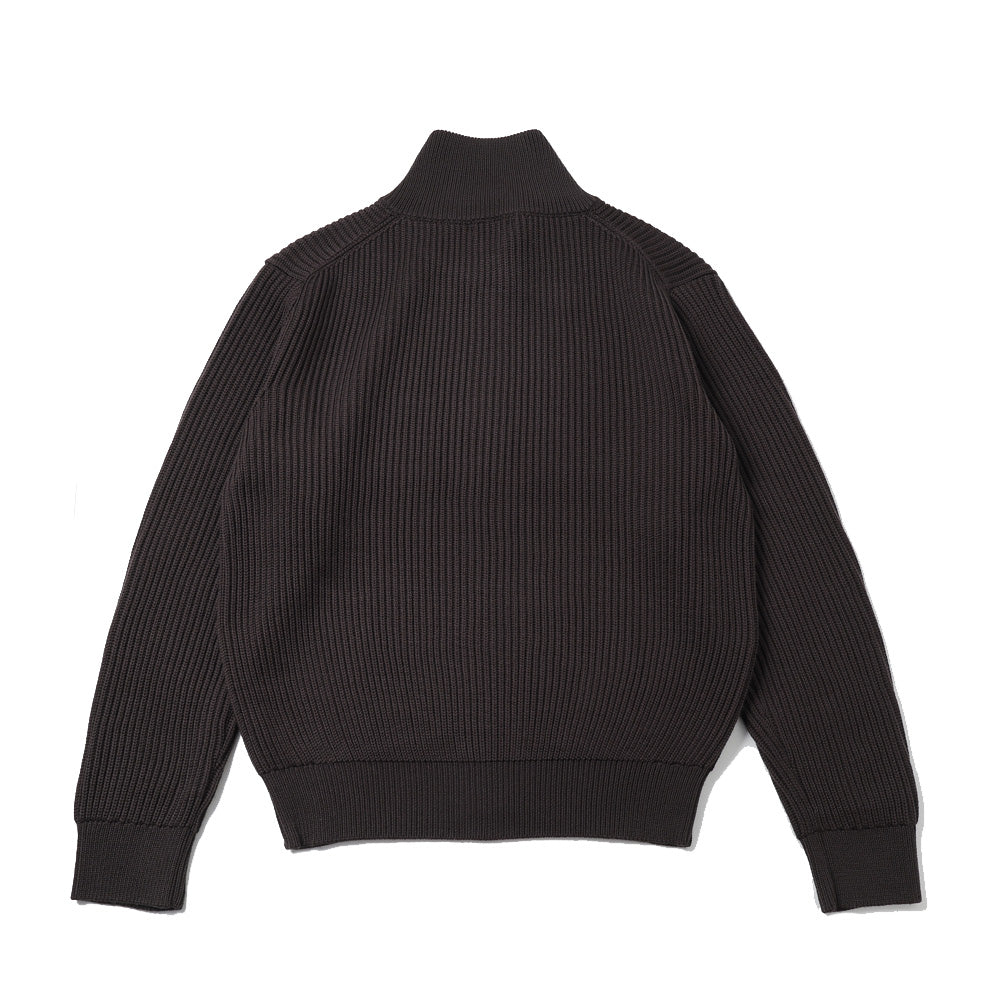 Stand Collared Double Rib Knit