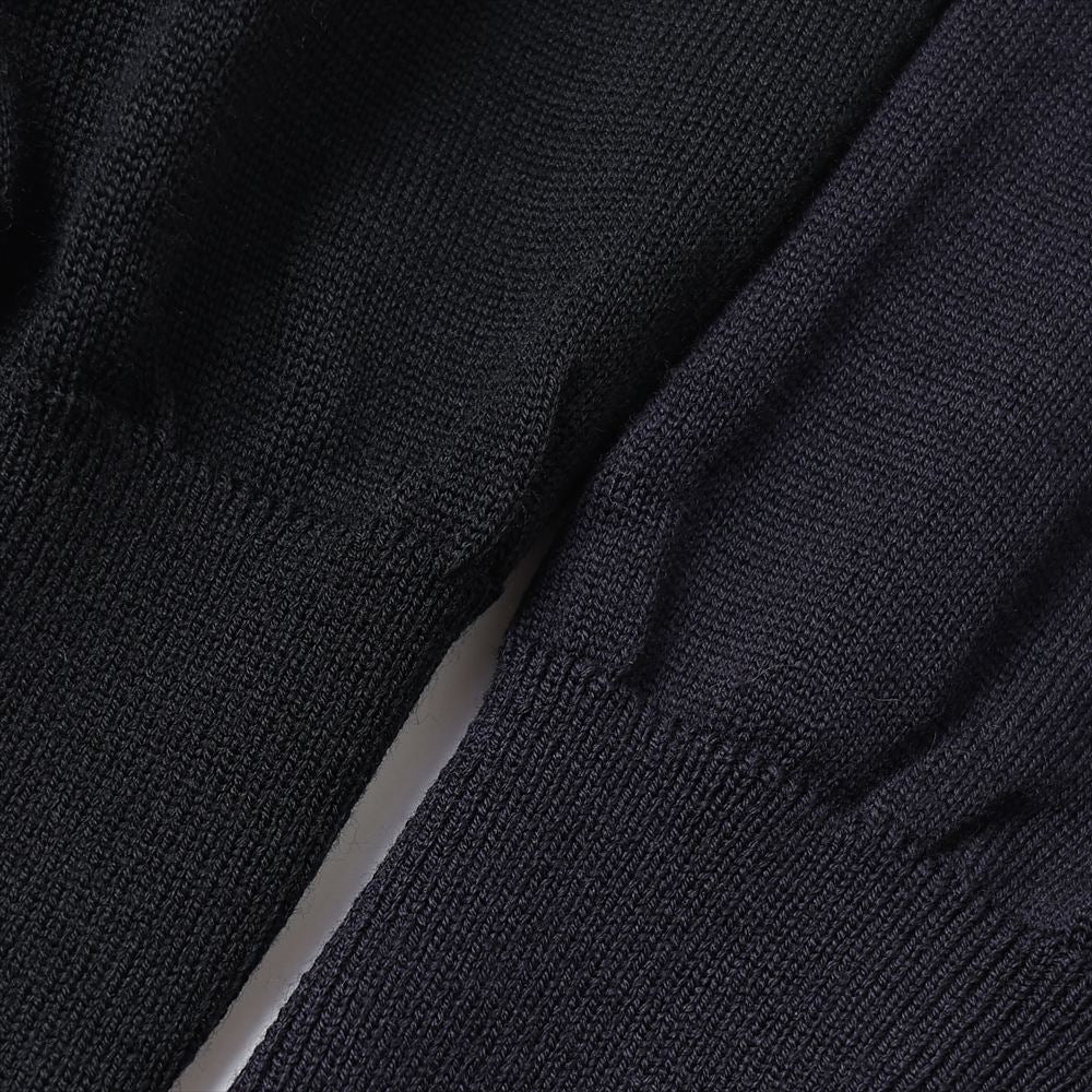 Wool Knit Henley Neck Sweater