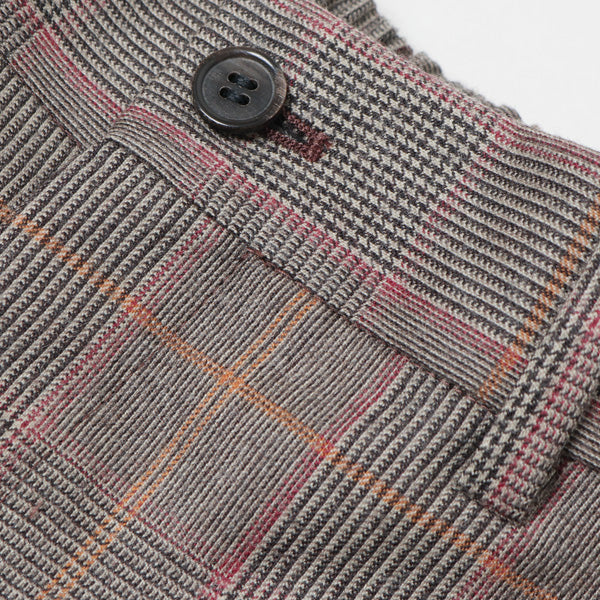 STRAIGHT FIT TROUSERS BROWN CHECK