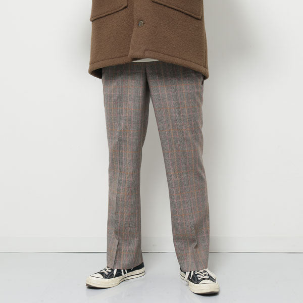 STRAIGHT FIT TROUSERS BROWN CHECK