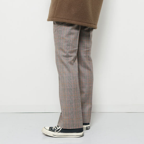 STRAIGHT FIT TROUSERS BROWN CHECK