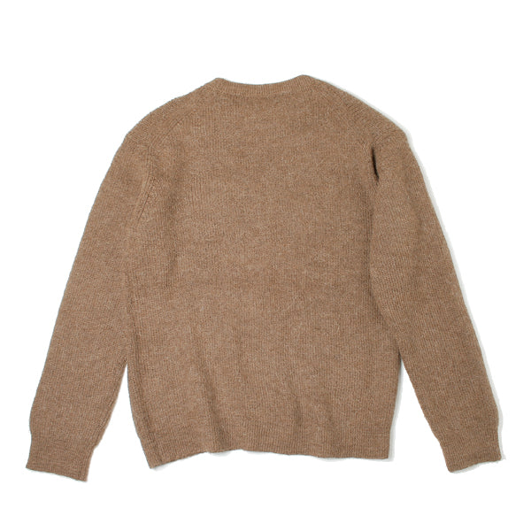 RIB CREWNECK SWEATER NATURAL COLOR FINE ALPACA