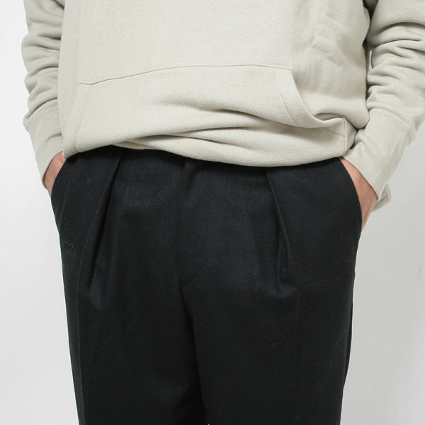 1TUCK PEGTOP ORGANIC WOOL WORSTED JAPAN FLANNEL