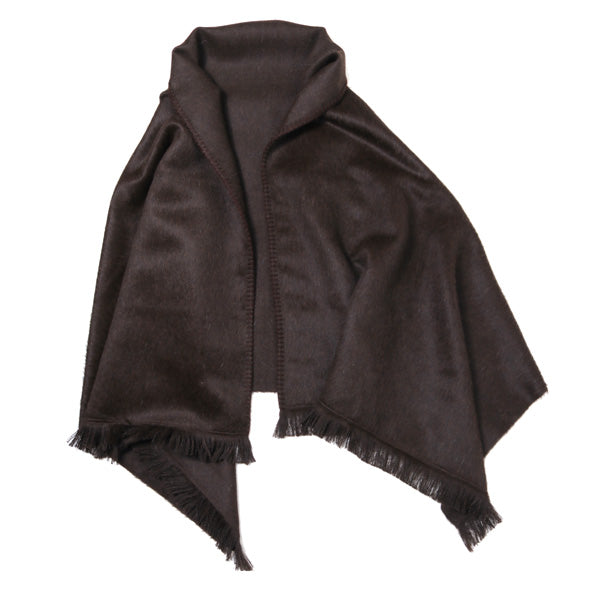 STOLE NATURAL ALPACA W-CLOTH BEAVER