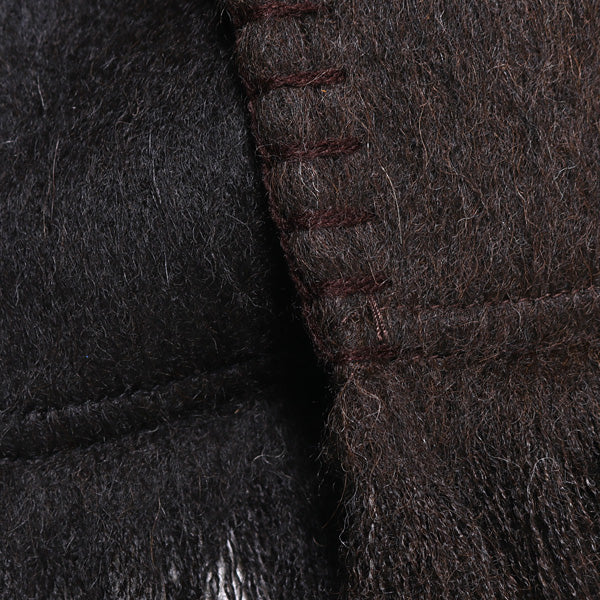 STOLE NATURAL ALPACA W-CLOTH BEAVER