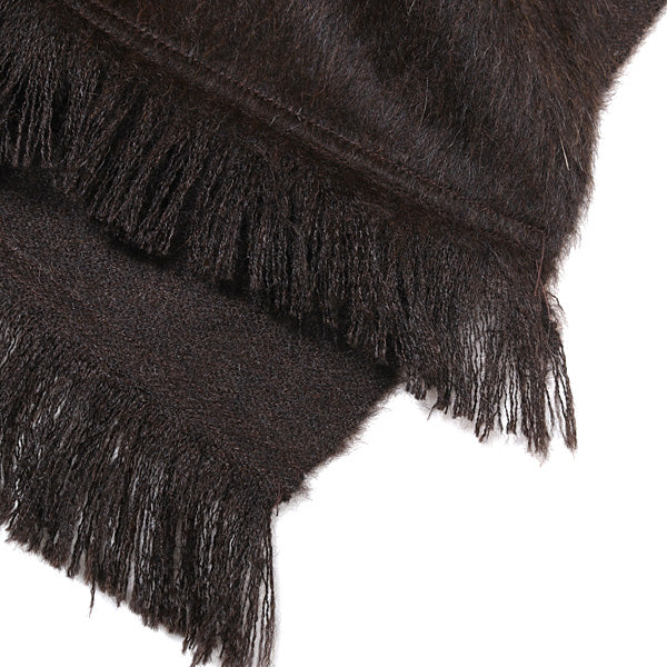 STOLE NATURAL ALPACA W-CLOTH BEAVER