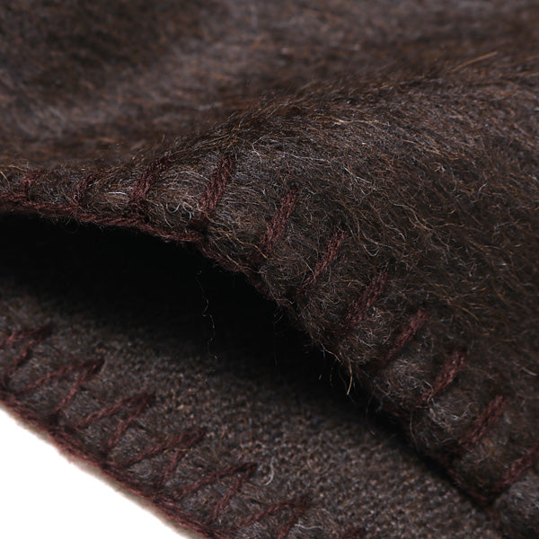 STOLE NATURAL ALPACA W-CLOTH BEAVER