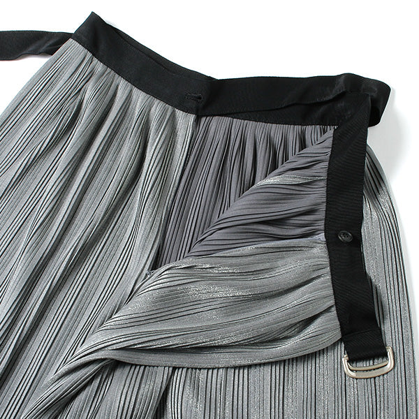 metalic jersey pleats wrap skirt
