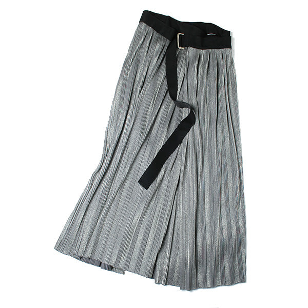 metalic jersey pleats wrap skirt