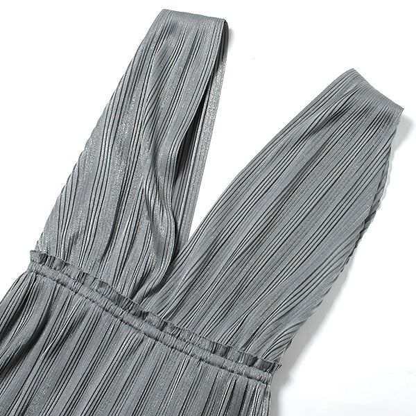 metalic jersey pleats dress