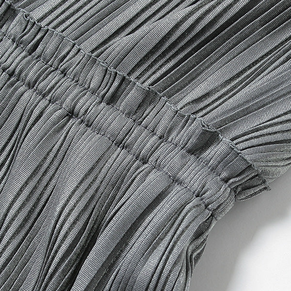 metalic jersey pleats dress