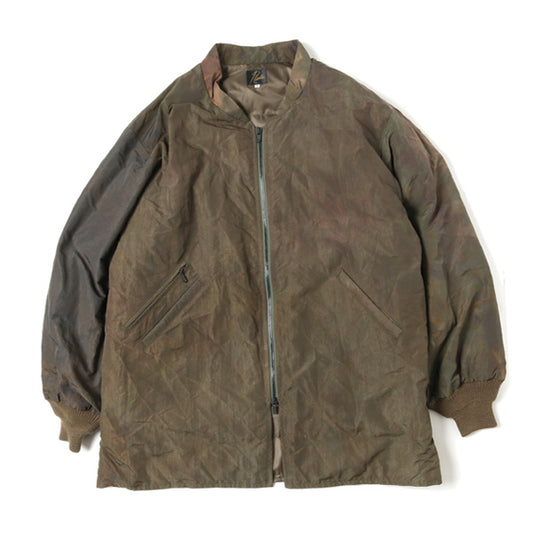 Stand Collar Down Sur Coat-Nylon Tussore/UnevenDye