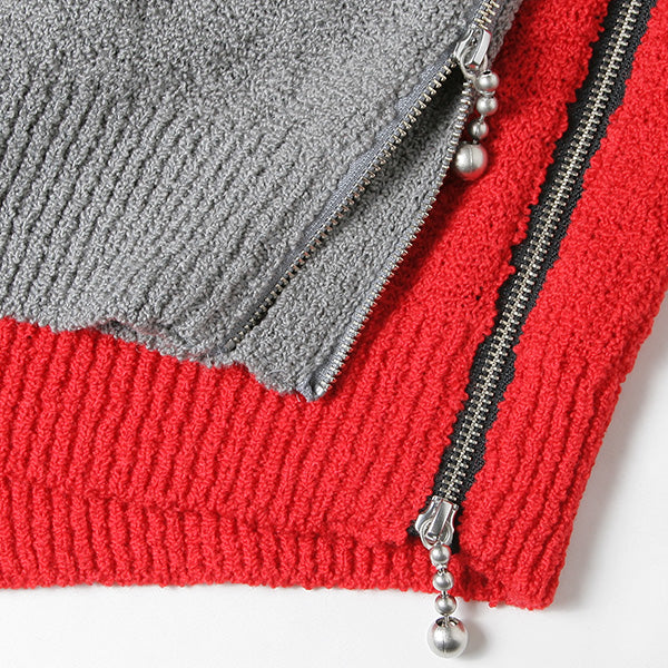 british wool side zipper pullover