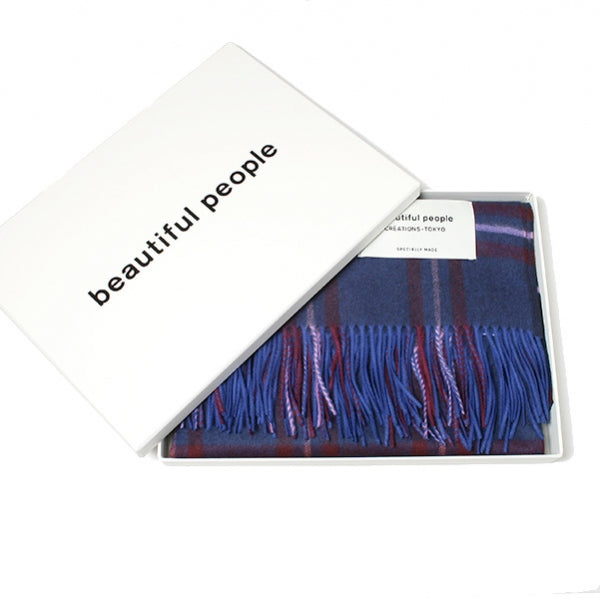 johnstons×bp cashmere stole(BLUE)