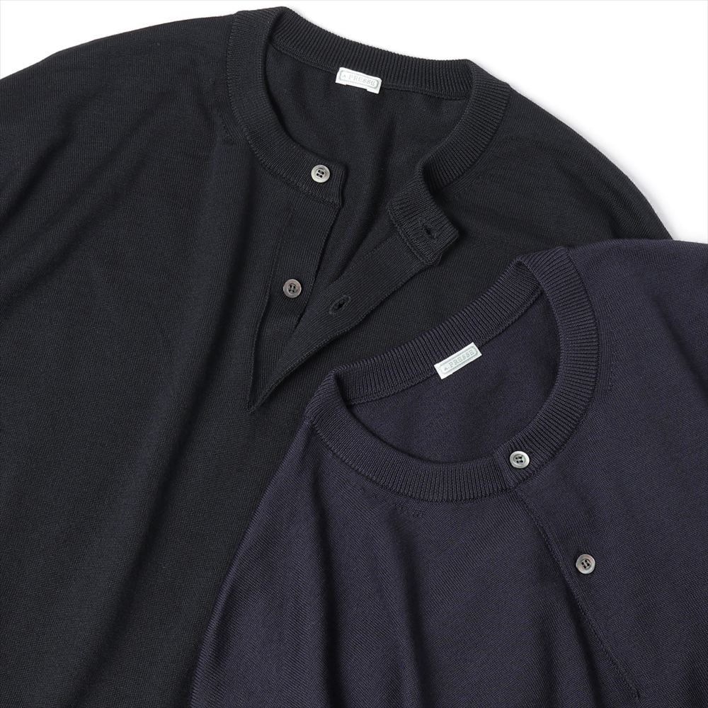 Wool Knit Henley Neck Sweater