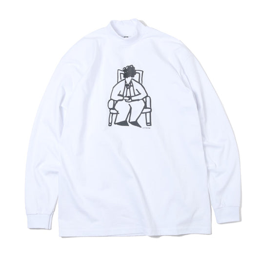 L/S Tee BASQUIAT(MOCK NECK WHITE)