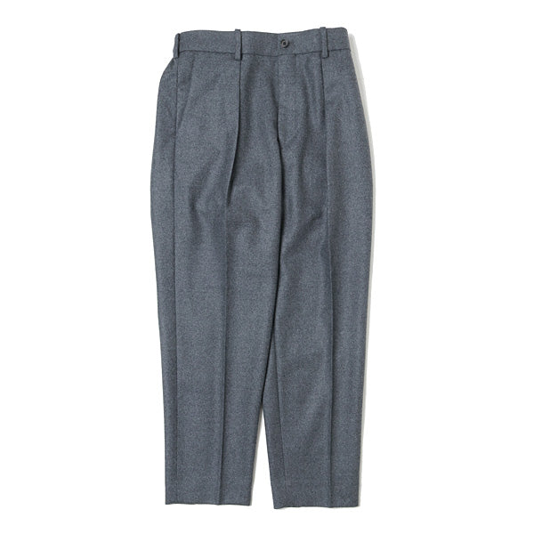 FRONT PLEATS PEGTOP ORGANIC WOOL JAPAN FLANNEL