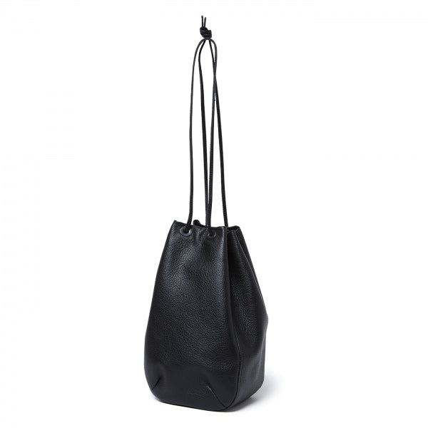 Shrink Leather Drawstring Bag