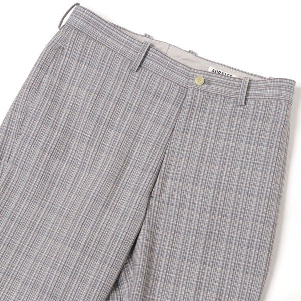 HARD TWIST WOOL DOUBLE FACE CHECK SLACKS