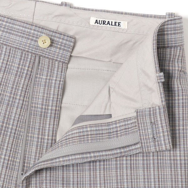 HARD TWIST WOOL DOUBLE FACE CHECK SLACKS