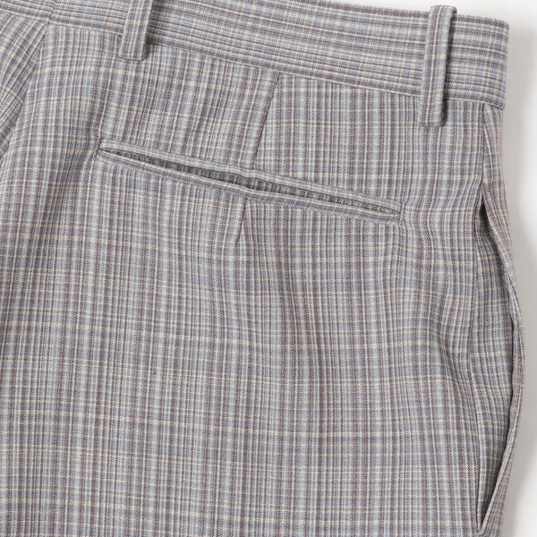 HARD TWIST WOOL DOUBLE FACE CHECK SLACKS