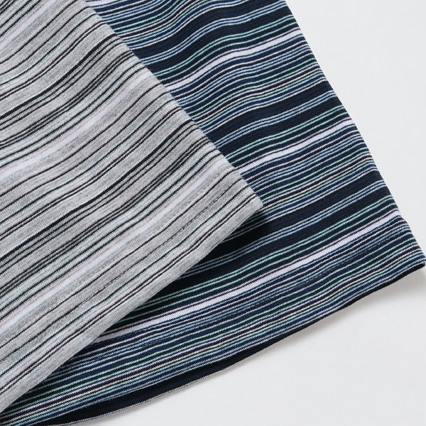 S/S Papillion Emb. Pocket Tee / Multi Stripe