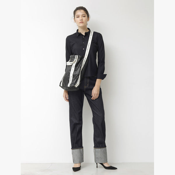 sail cloth logo tape shoulder bag