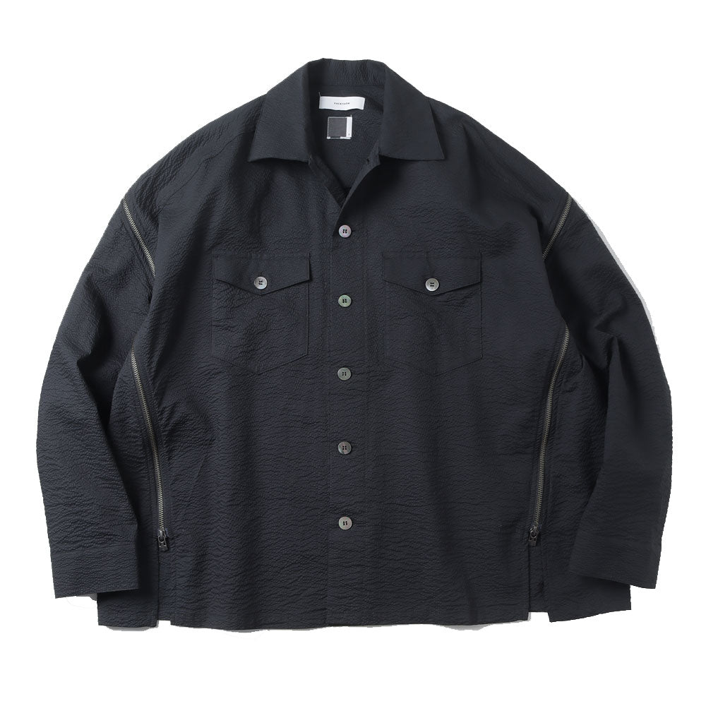 WRINKLE CRUSHED ZIP SHIRT