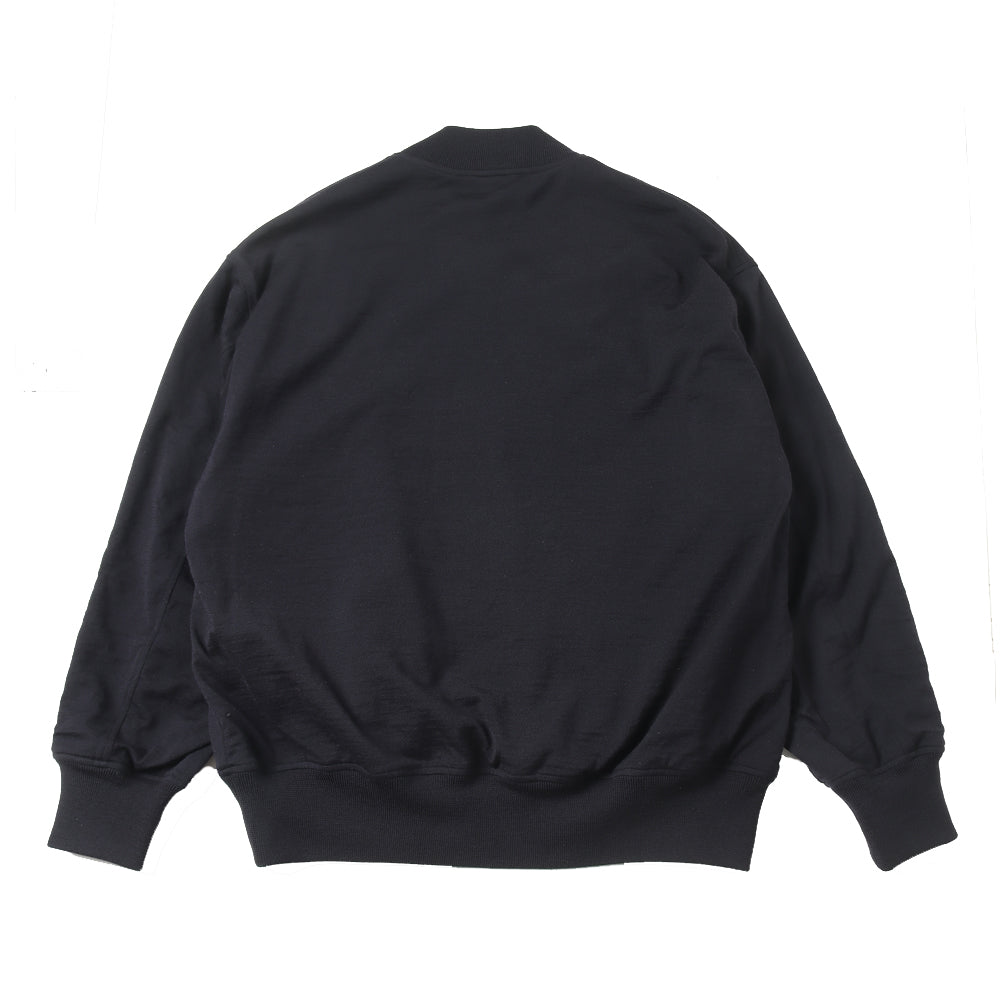 Wool knit zip blouson