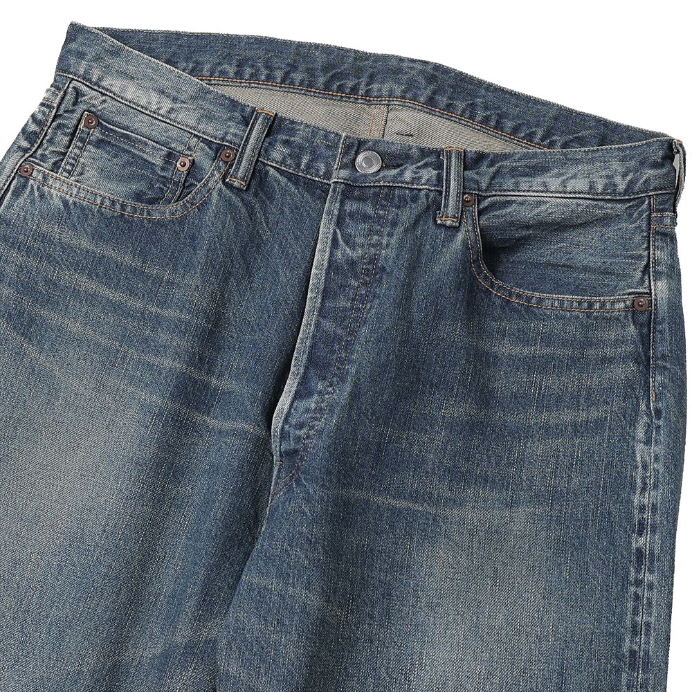 Washed Denim Wide Pants