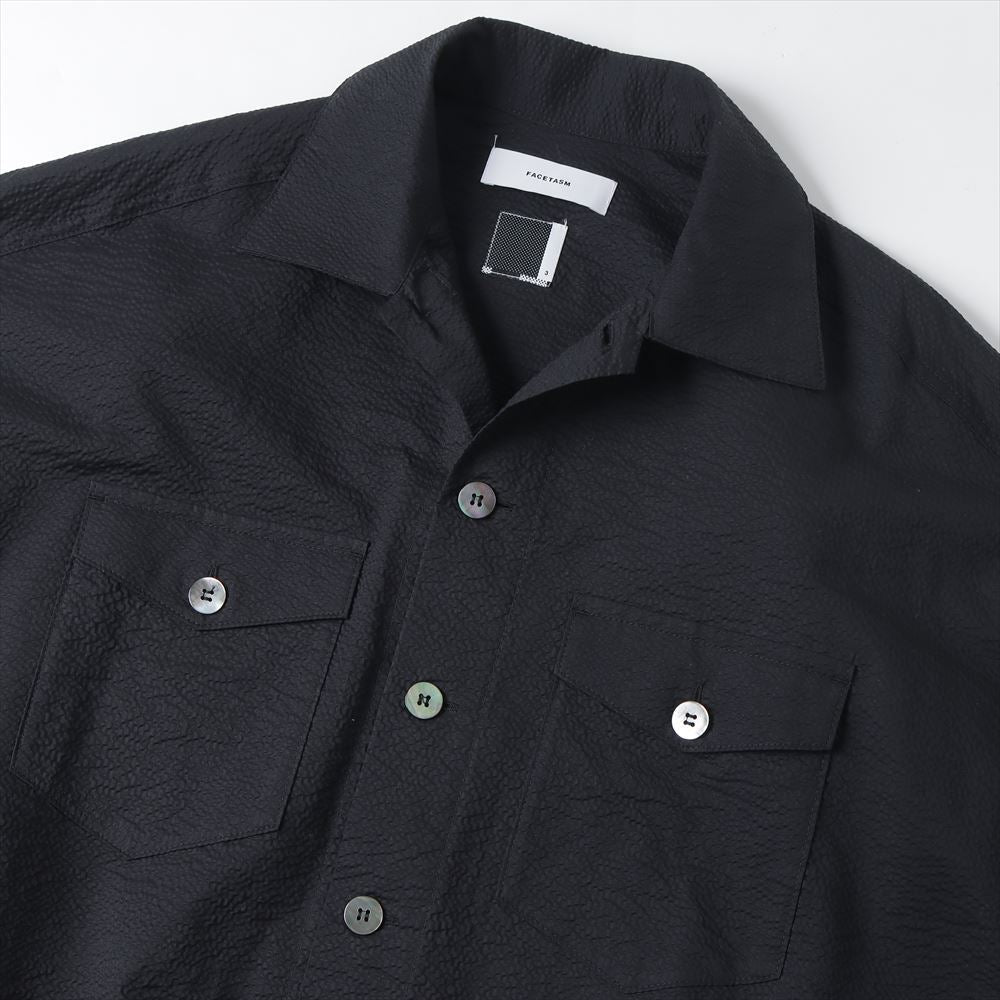 WRINKLE CRUSHED ZIP SHIRT