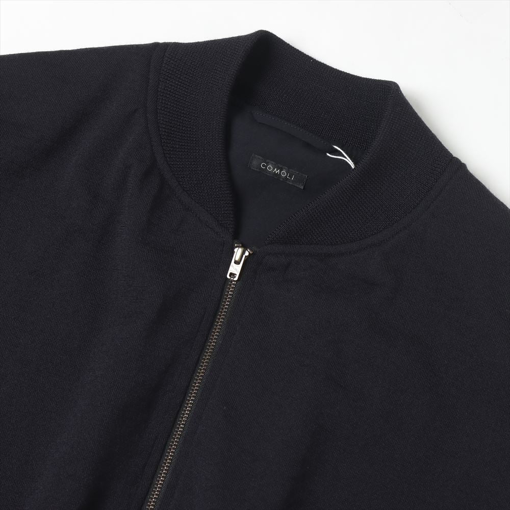 Wool knit zip blouson
