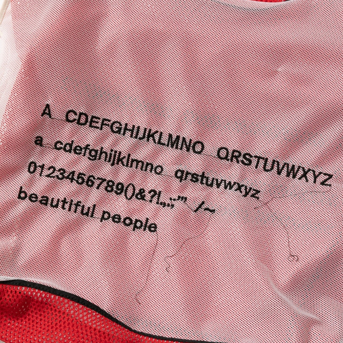 alphabet embroidely marche flip bag