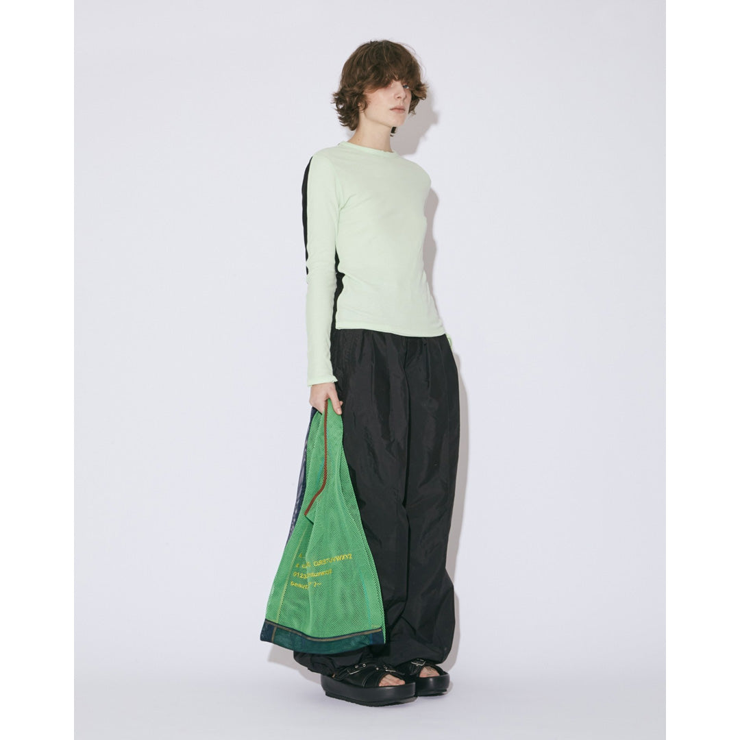 alphabet embroidely marche flip bag