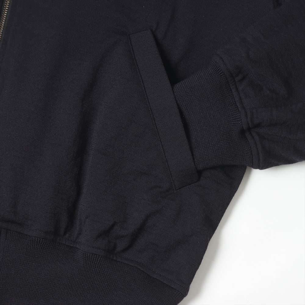 Wool knit zip blouson