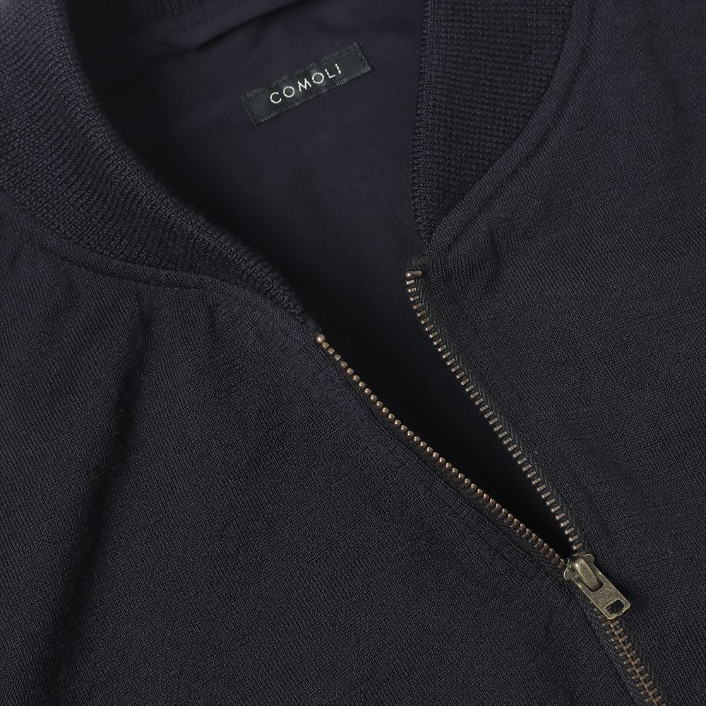 Wool knit zip blouson