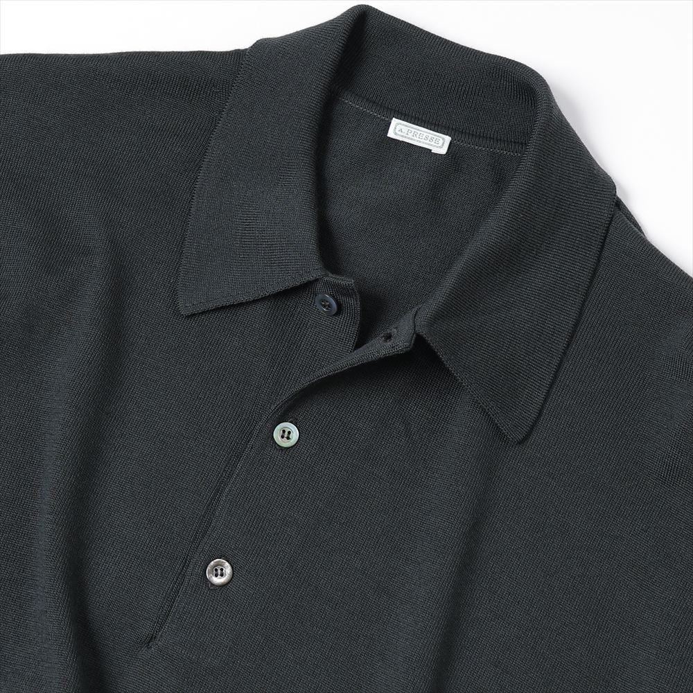 Wool Knit L/S Polo Shirts