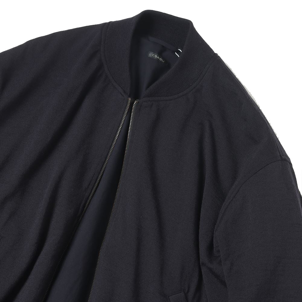 Wool knit zip blouson