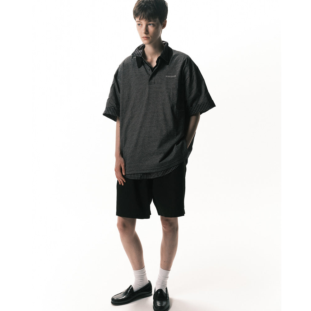 Multi Striped Polo Collar S/S Tee