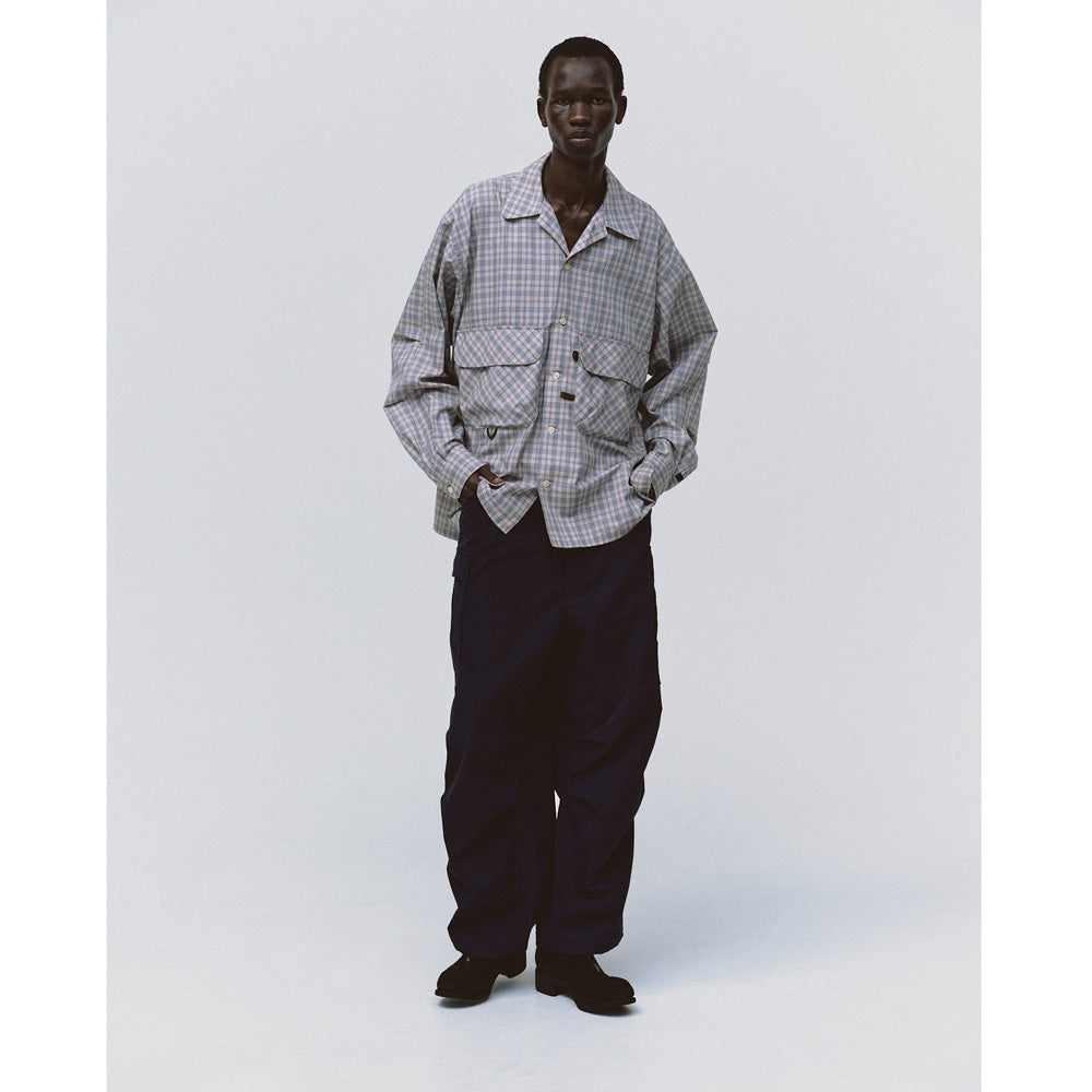 TECH SPORTS OPEN COLLAR SHIRT L/S NOVA CHECK