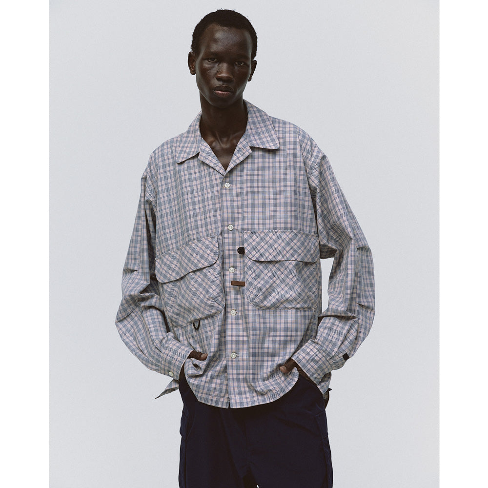 TECH SPORTS OPEN COLLAR SHIRT L/S NOVA CHECK