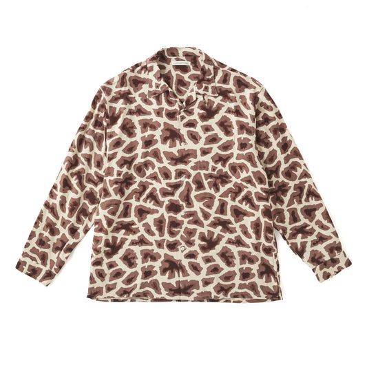 ORIGINAL PRINTED OPEN COLLAR SHIRTS (Giraffe) Long-sleeve