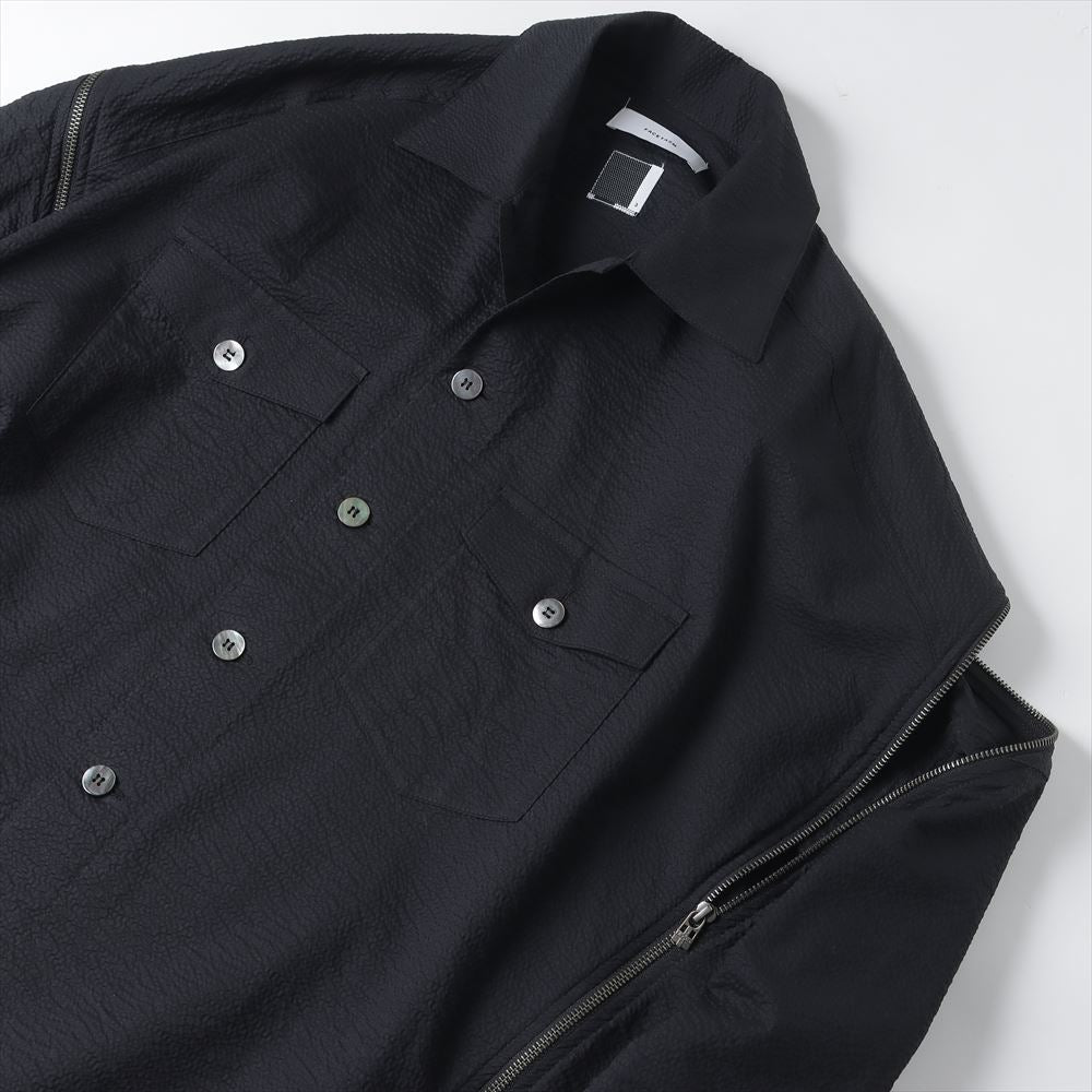 WRINKLE CRUSHED ZIP SHIRT