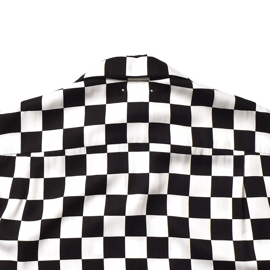 CU.Denim Checker flag S/S Open Collar SH