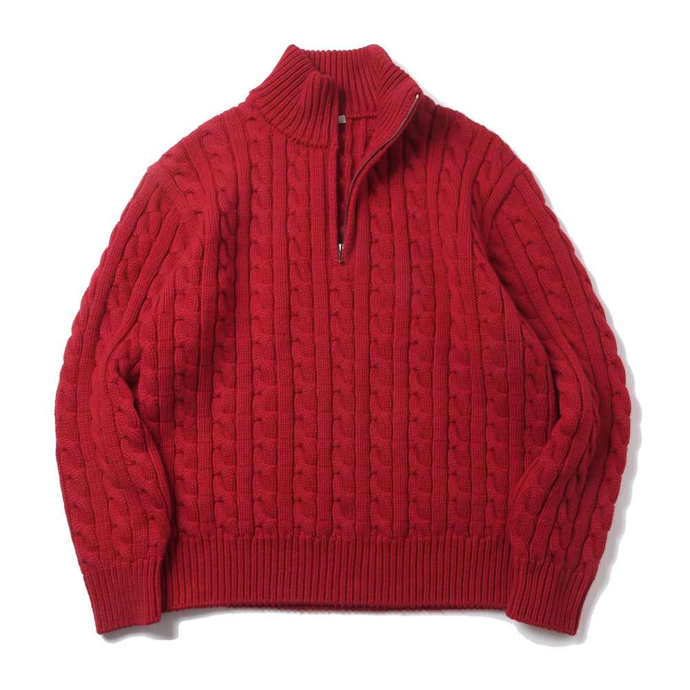 Cashmere Aran Half Zip Sweater