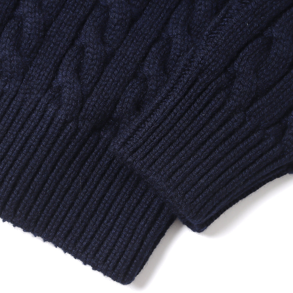 Cashmere Aran Half Zip Sweater