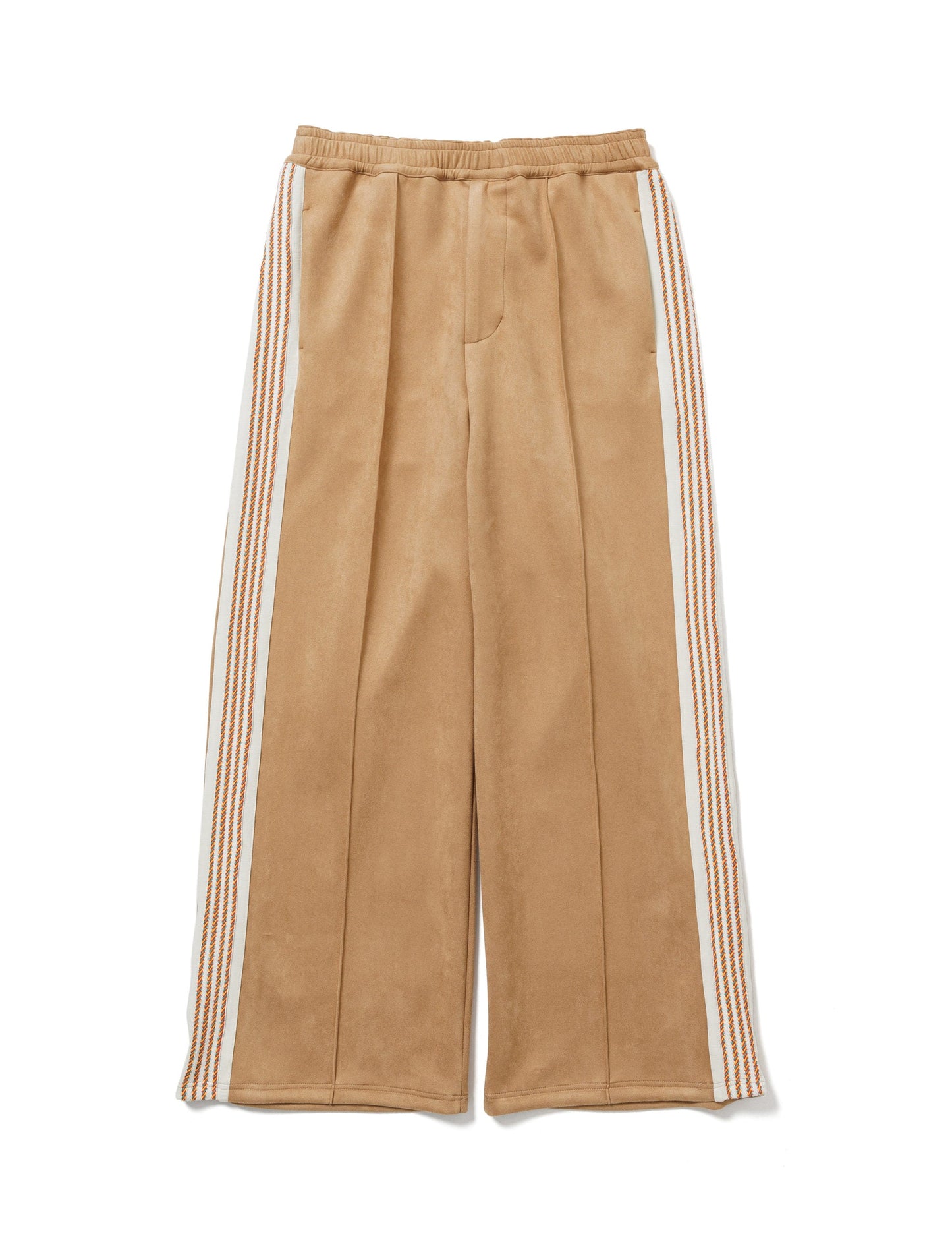 FAUX SUEDE FLARE TRACK PANTS