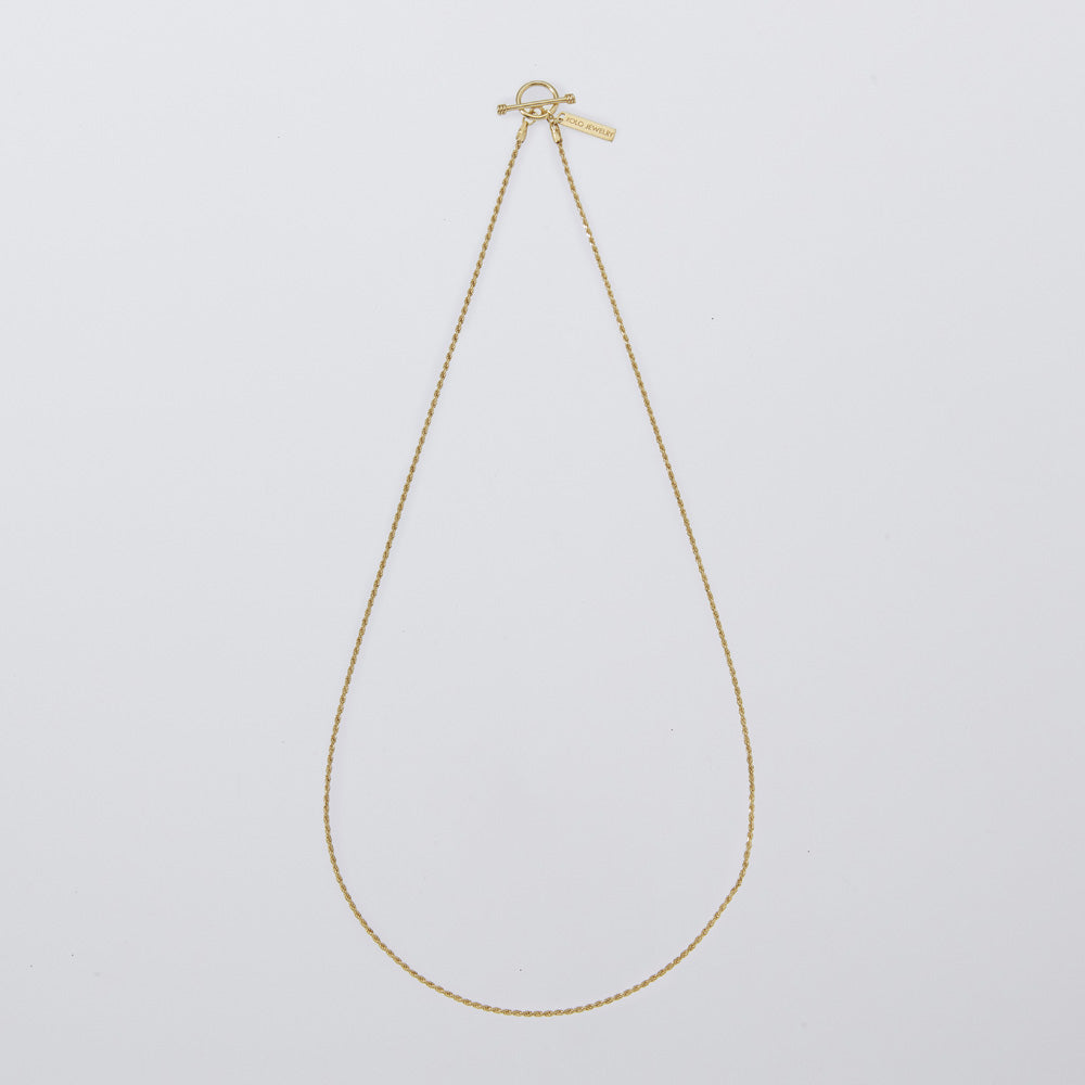 Tiny French Rope Link Necklace -Gold-
